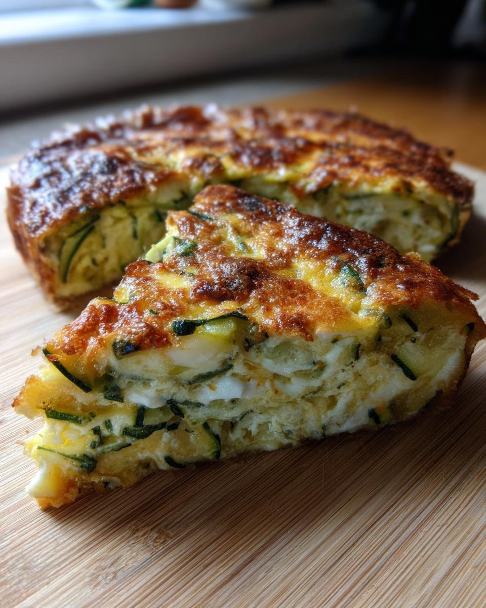 A slice of Blitzschnelle Quiche mit Zucchini & Mozzarella, showcasing the zucchini and mozzarella filling.