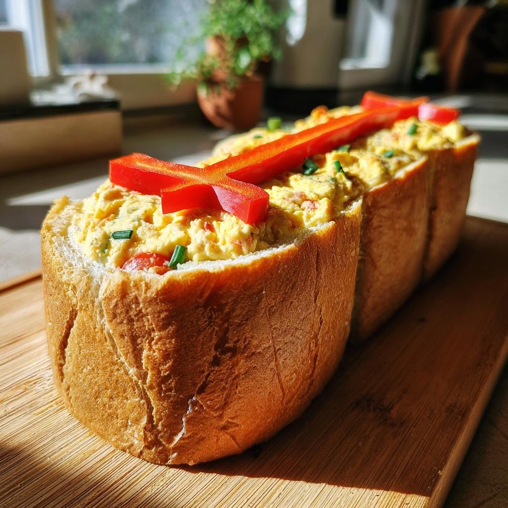 DIY Sarg-Sandwiches, a spooky and delicious idea for your Halloween party. Bread "coffins" filled with a savory mixture.