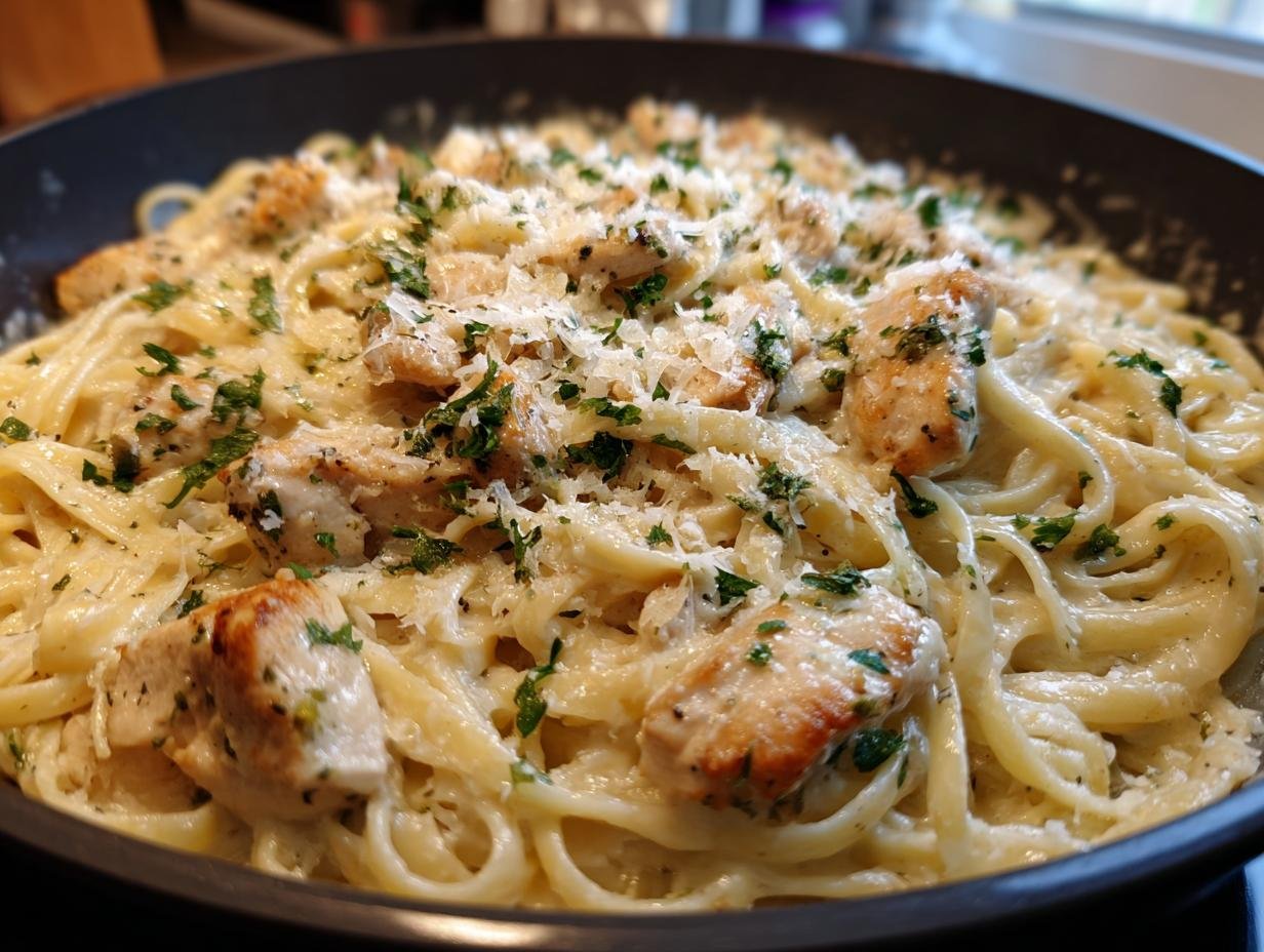 Knoblauch-Parmesan-Hähnchen-Pasta: Unglaublich schnell!