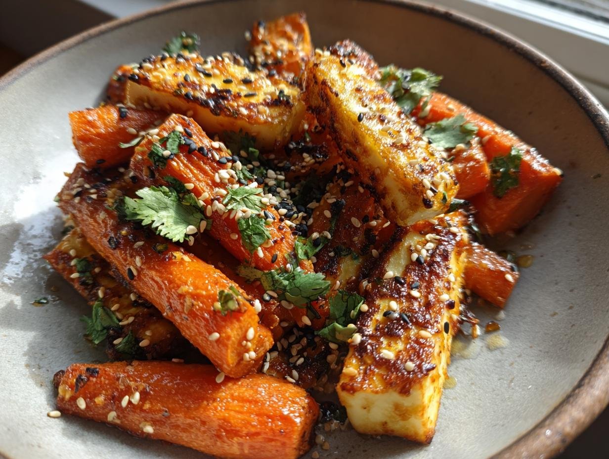 Ofengeröstete Karotten mit Halloumi: 1 Genuss