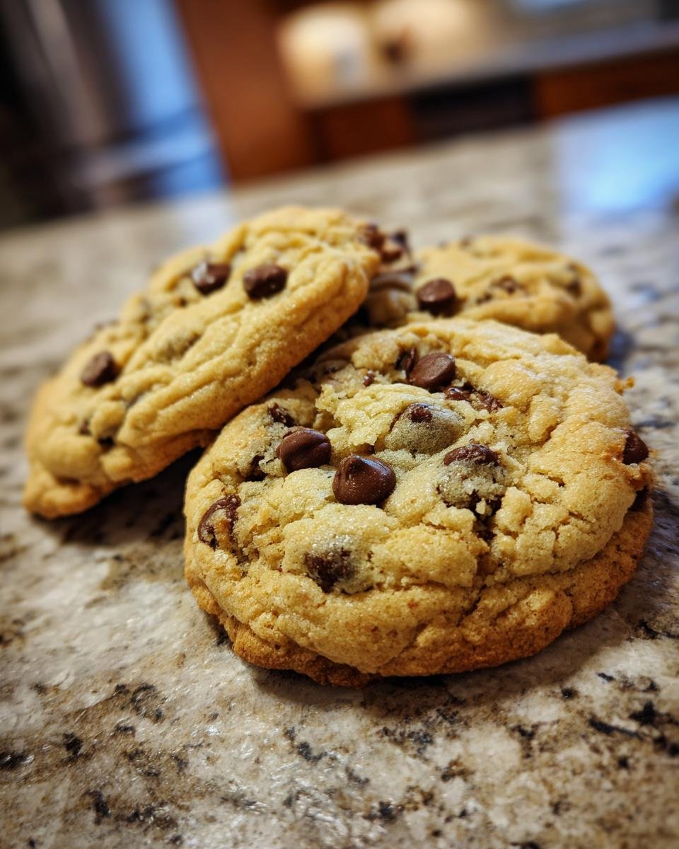 Close-up of Schokoladenkekse mit Schokostückchen, showcasing their delicious chocolate chips and golden-brown texture.