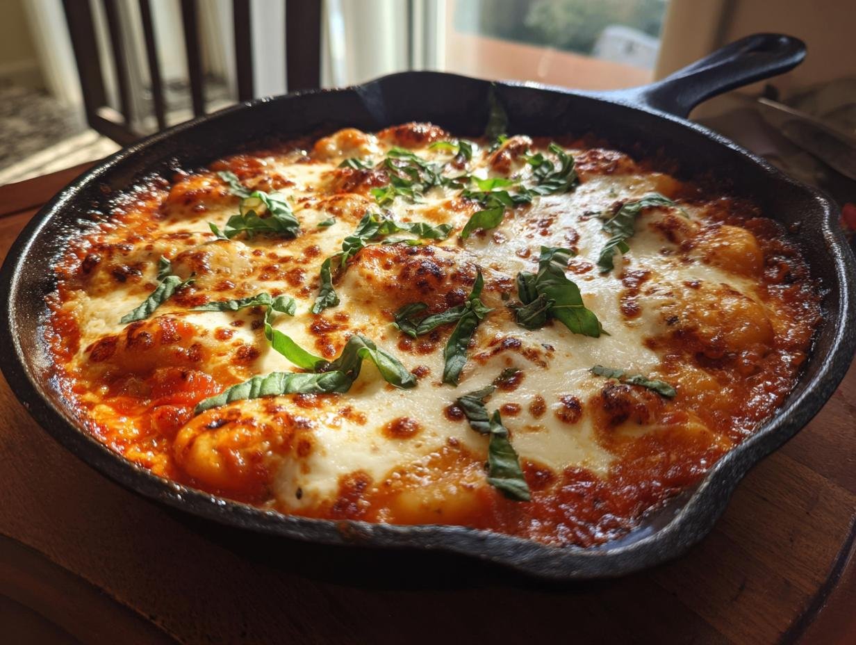 Blitzschnelle Gnocchi Pfanne mit Tomate, Mozzarella