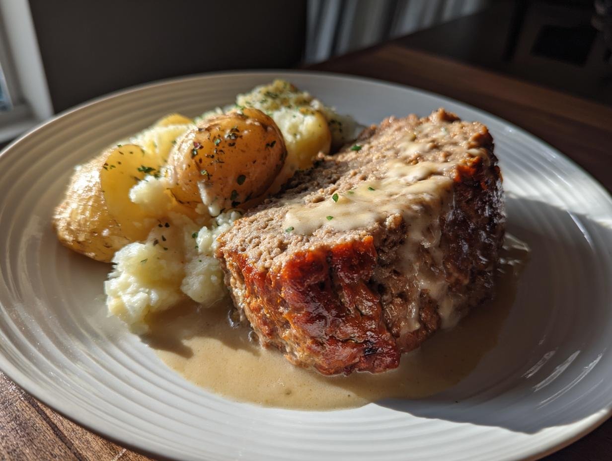 Hackbraten mit Kartoffeln in Sahne: 50 Minuten Glück
