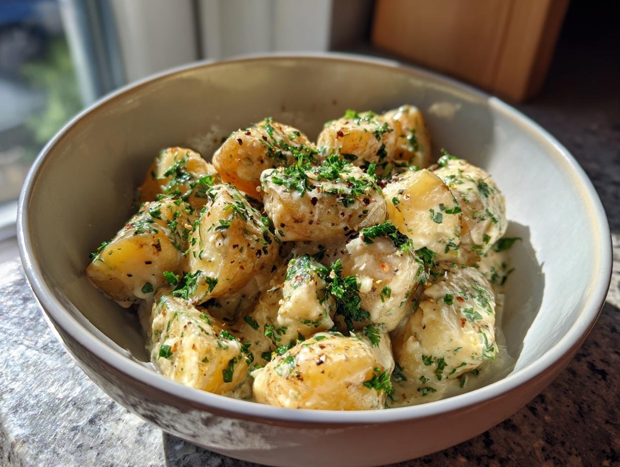 *Schnelle Kartoffeln in Knoblauch Sahnesauce (30 Min)*