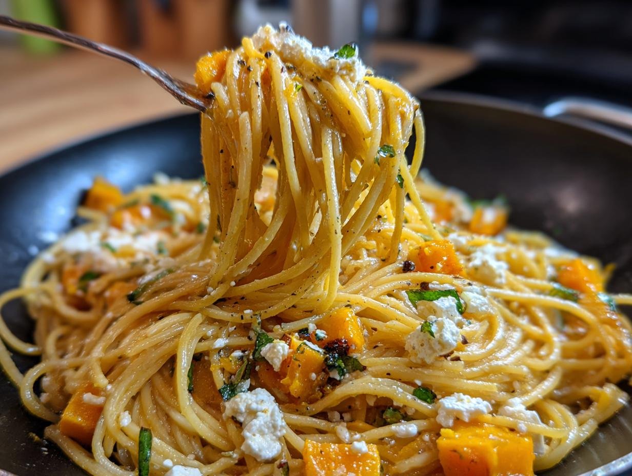 Kürbis Feta Pasta: 1 Blitz-Rezept mit 1 Geheimnis