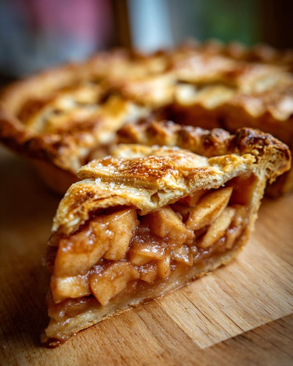 A slice of saftiger Zimtschnecken Apfelkuchen, showcasing the apple filling and flaky crust.