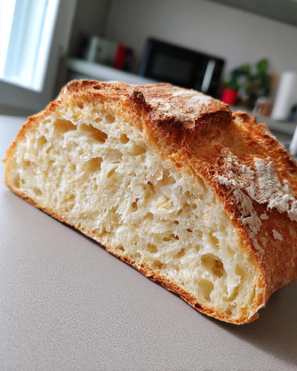 Close-up of Schnelles Airfryer-Brot nach Jamie Oliver showing the texture and crust.