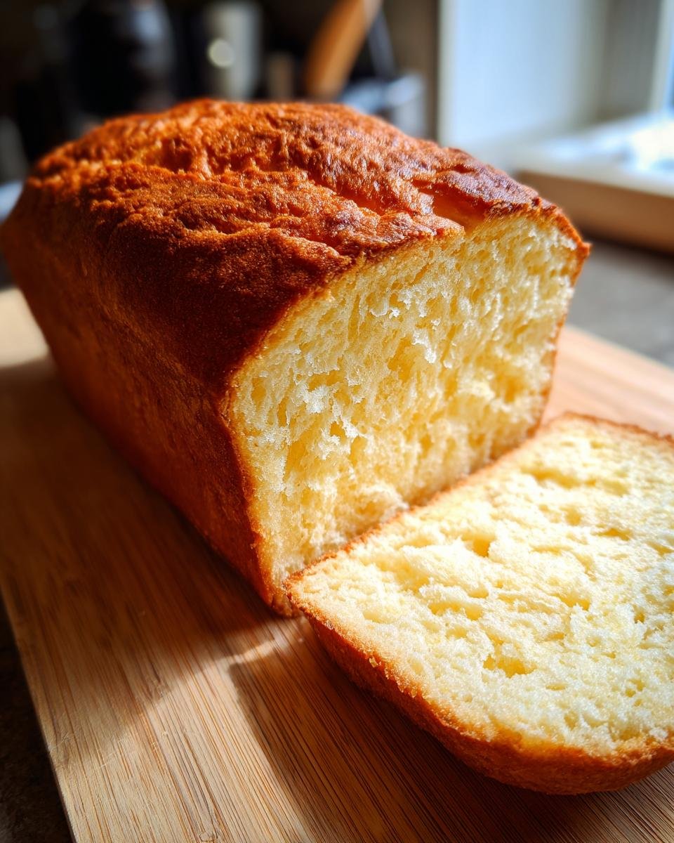 Freshly baked Schnelles Airfryer-Brot nach Jamie Oliver, sliced on a wooden board.