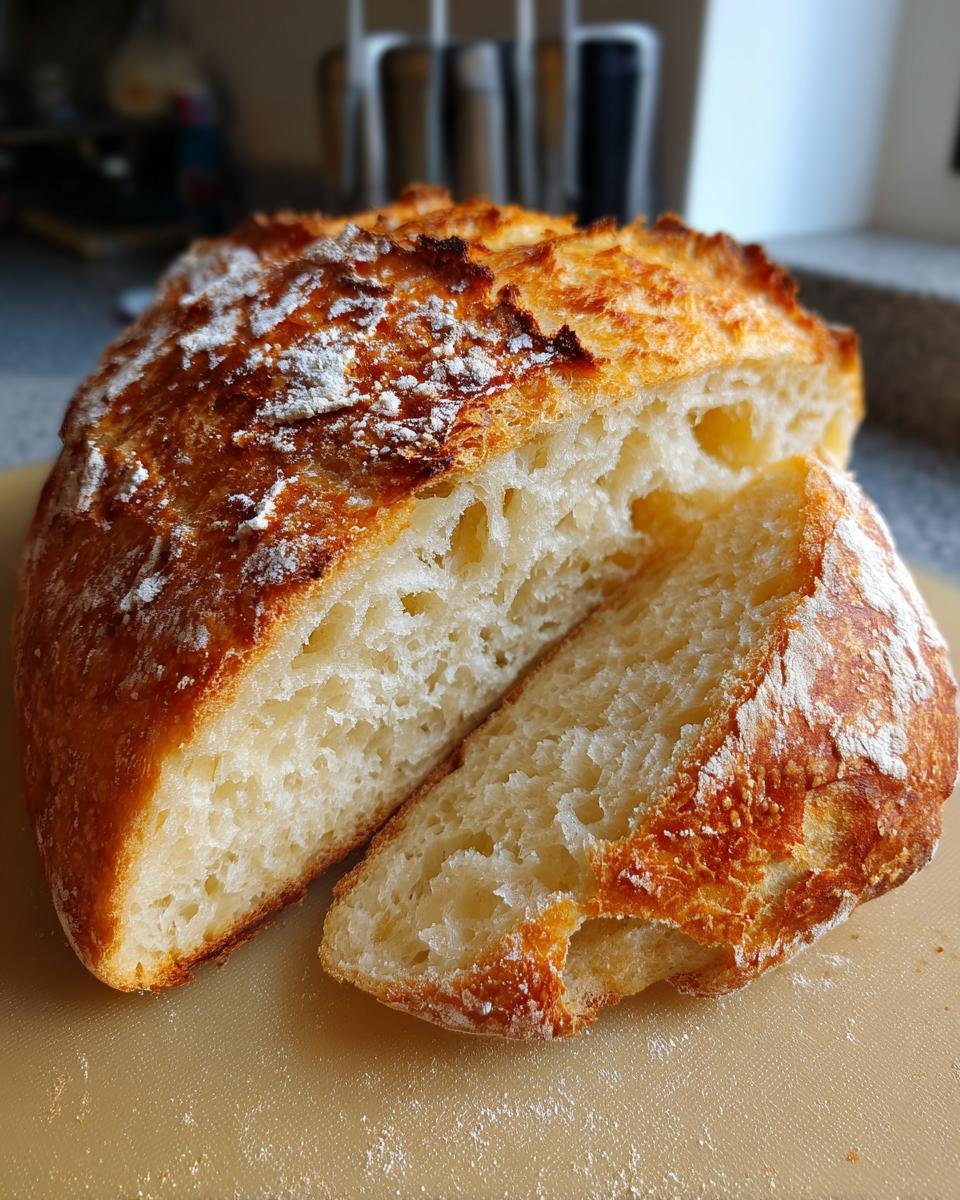 Freshly baked Schnelles Airfryer-Brot nach Jamie Oliver, sliced and ready to eat.