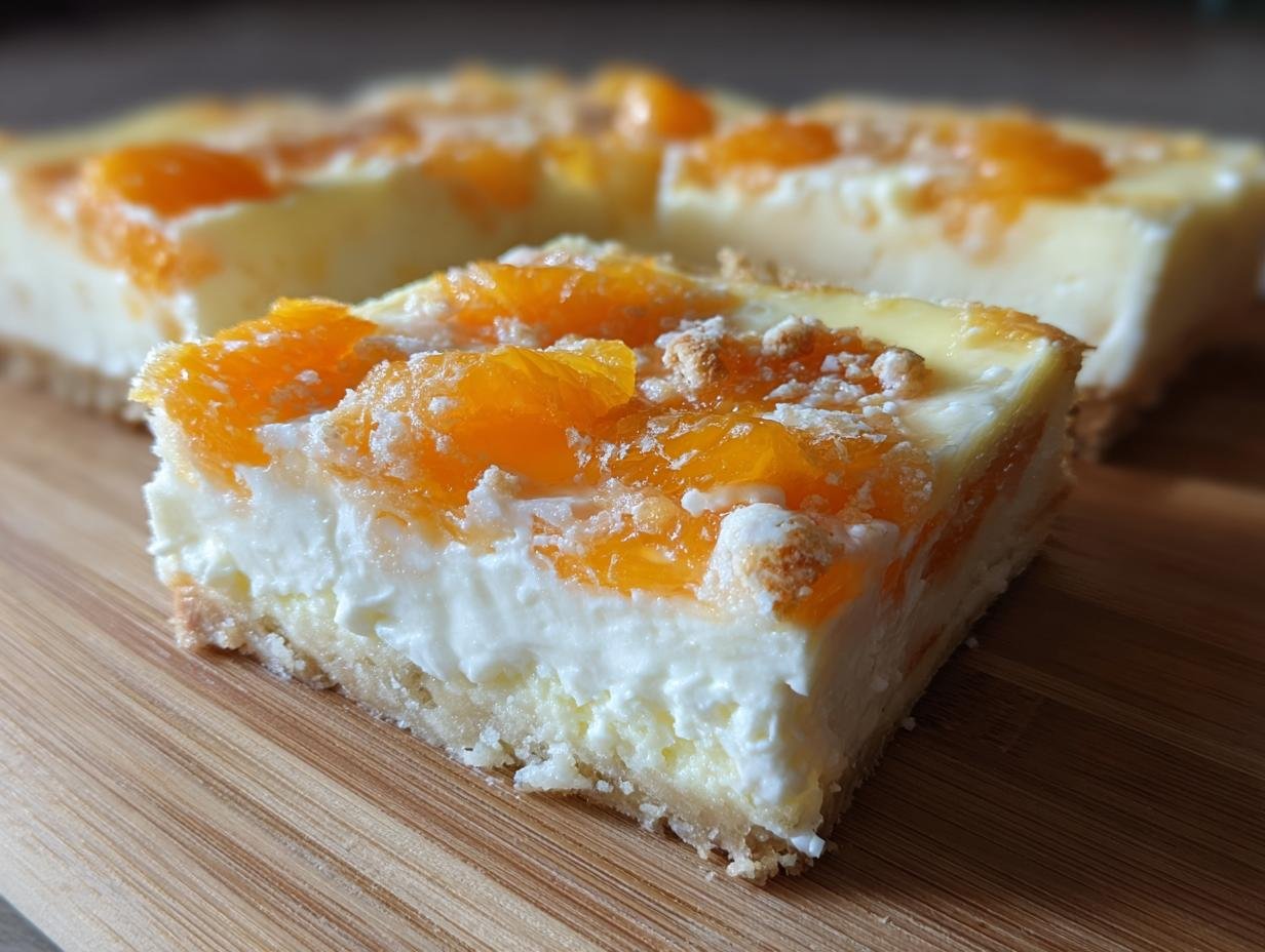 Ein Stück Kuchen mit Mandarinen und einer cremigen Füllung, inspiriert von 'Pin von Hilleo auf Nachtisch für Freunde'.