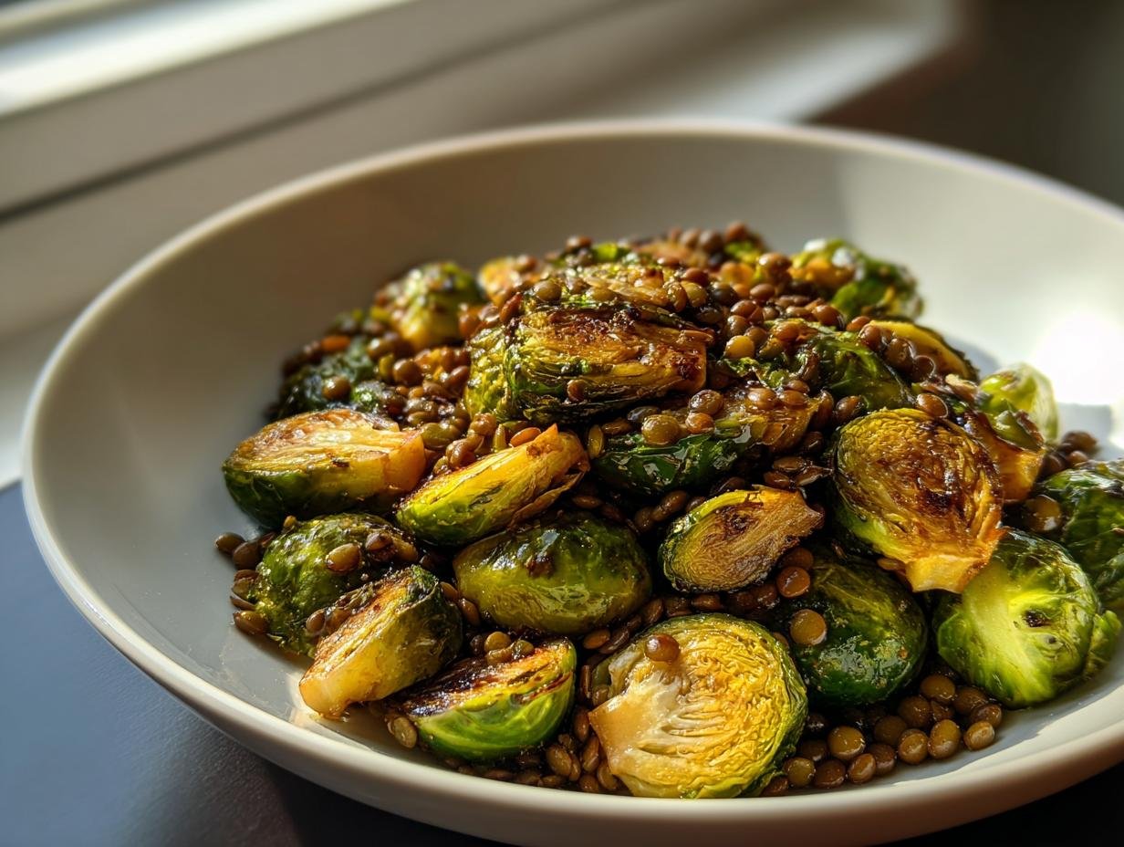 Gebratener Rosenkohl mit Berglinsen: 1 Trick