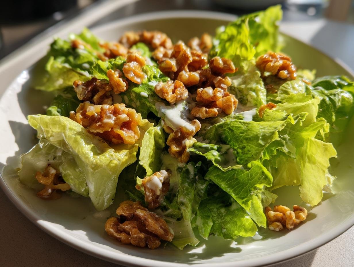 Grüner Salat mit Walnuss-Topping: 20 Minuten Glück
