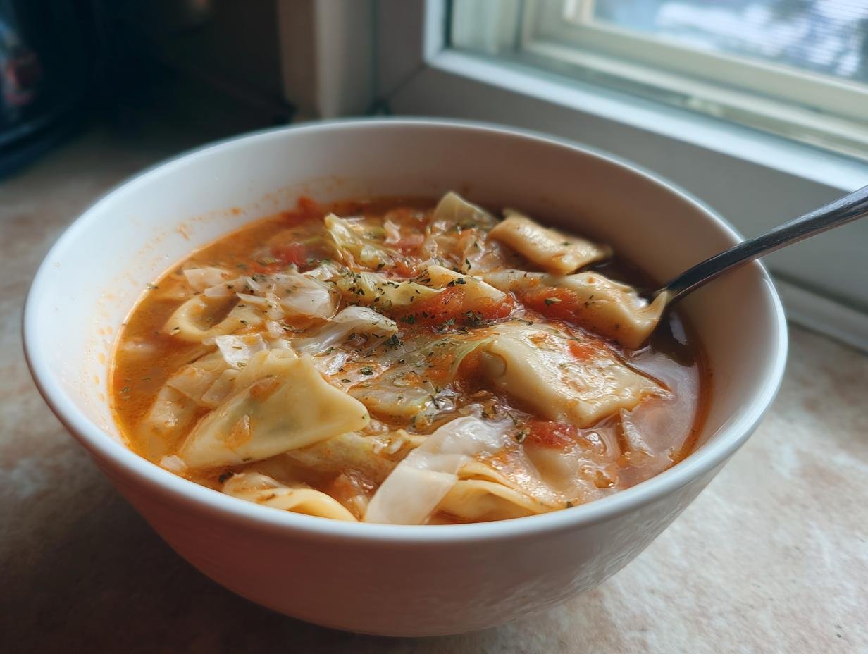 Herzhafte Tortellini-Kohl-Suppe: 1 Trick