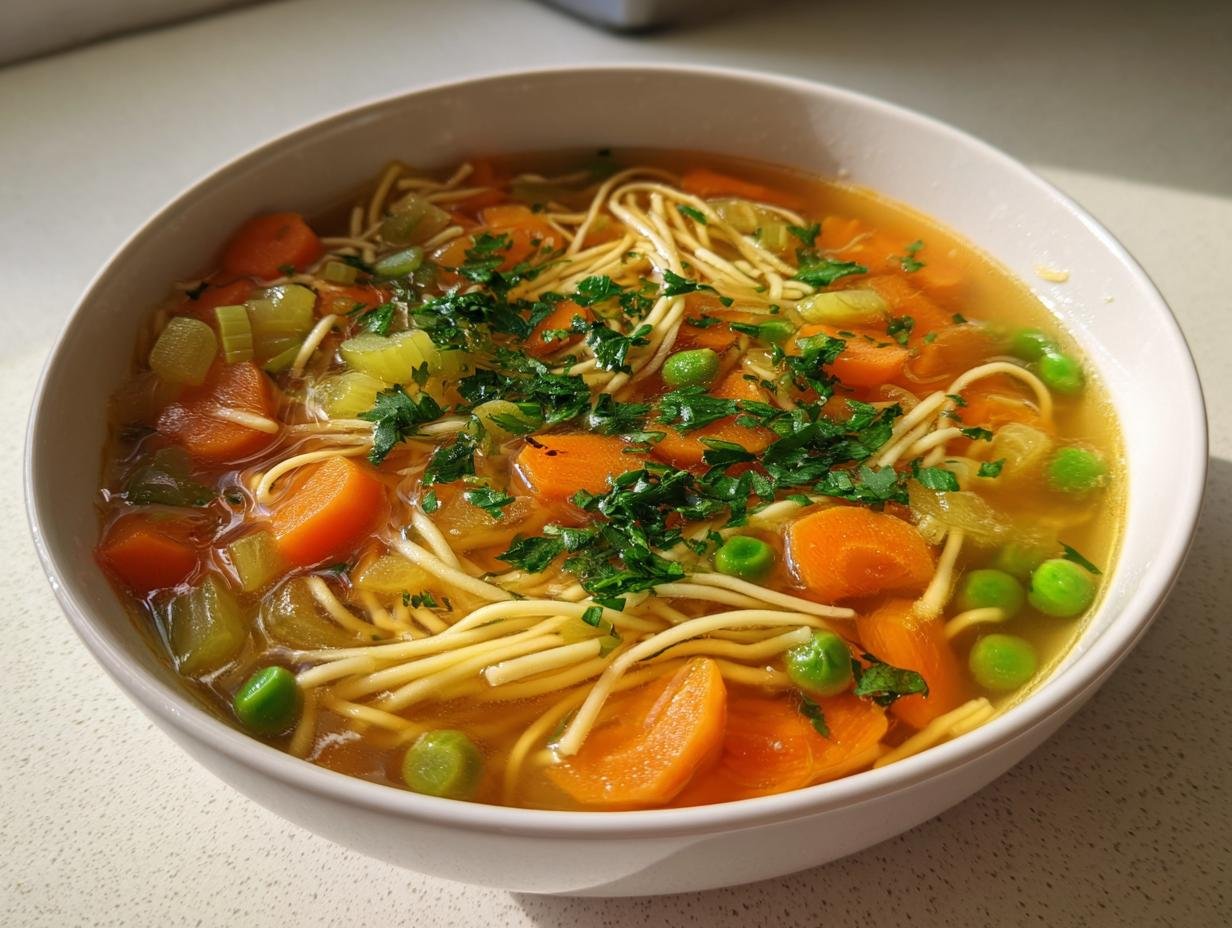 Beste Nudelsuppe mit Gemüse in 40 Min
