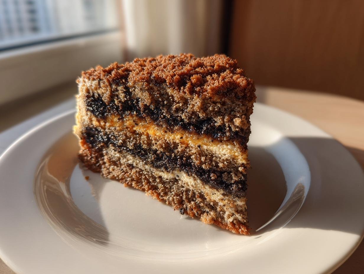 Voller Veganer Mohnkuchen mit Streuseln 80 Min