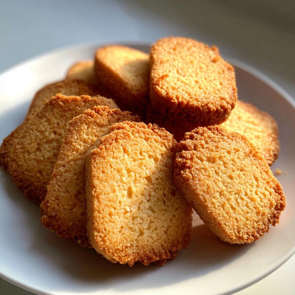 Mehrere goldbraune, gebackene Wiener Plätzchen liegen auf einem weißen Teller.