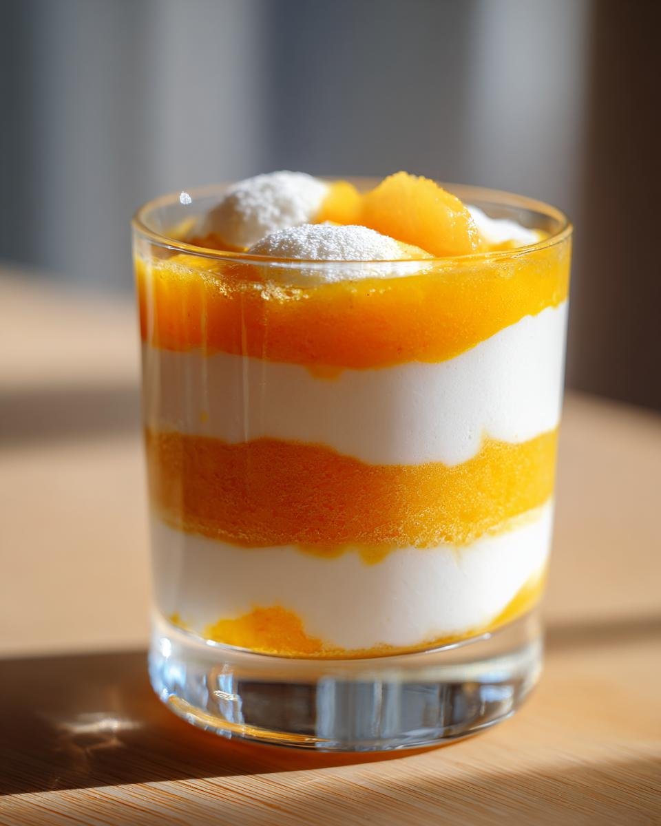 Geschichtetes Dessert im Glas: Apfel-Kürbis-Mus mit Vanillequark und Topping – perfektes Apfel-Kürbis-Mus.