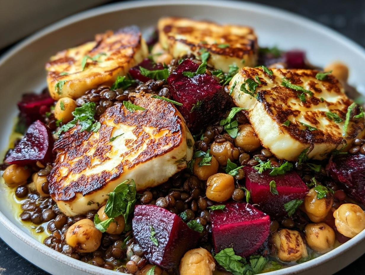 Geniales 15-Min Halloumi mit Lemony Lentils
