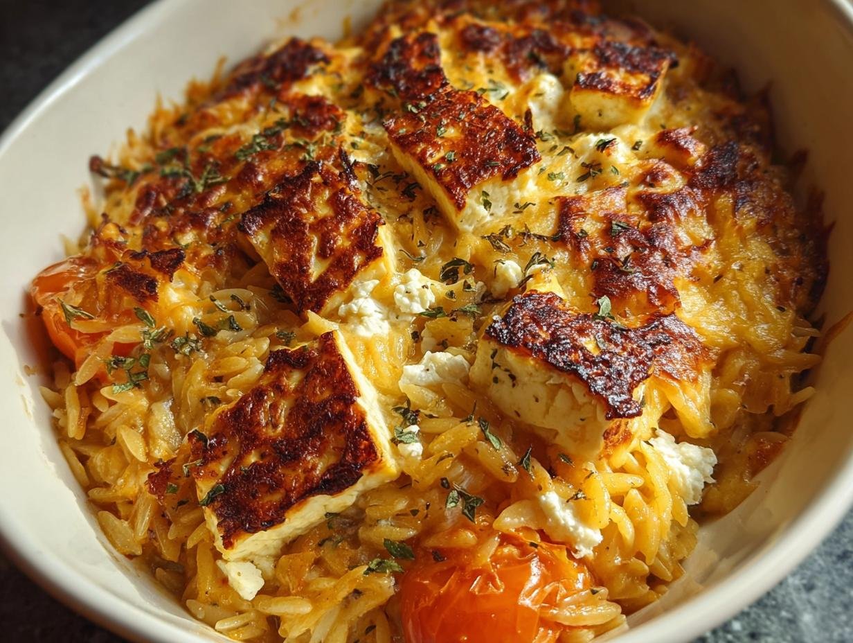 Herbstlicher Halloumi Orzo Auflauf: 1 tolles Gericht