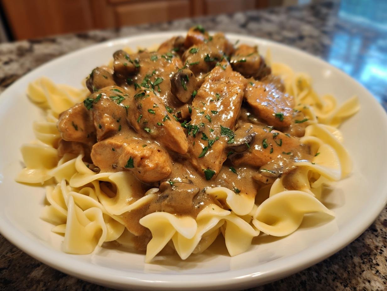 Blitzschnelles Hühnchen Stroganoff in 40 Min