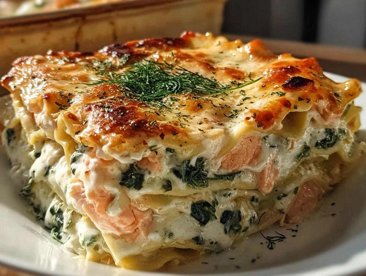 5 Lachs-Spinat-Lasagne mit Sahnesoße – Cremiger Genuss