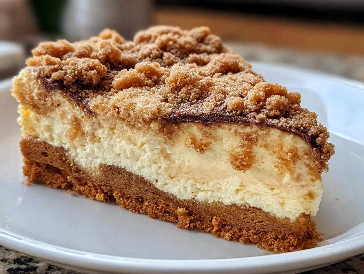 Nahaufnahme eines cremigen Stücks Weihnachts Zupfkuchen vom Blech mit knuspriger Streuseldecke.