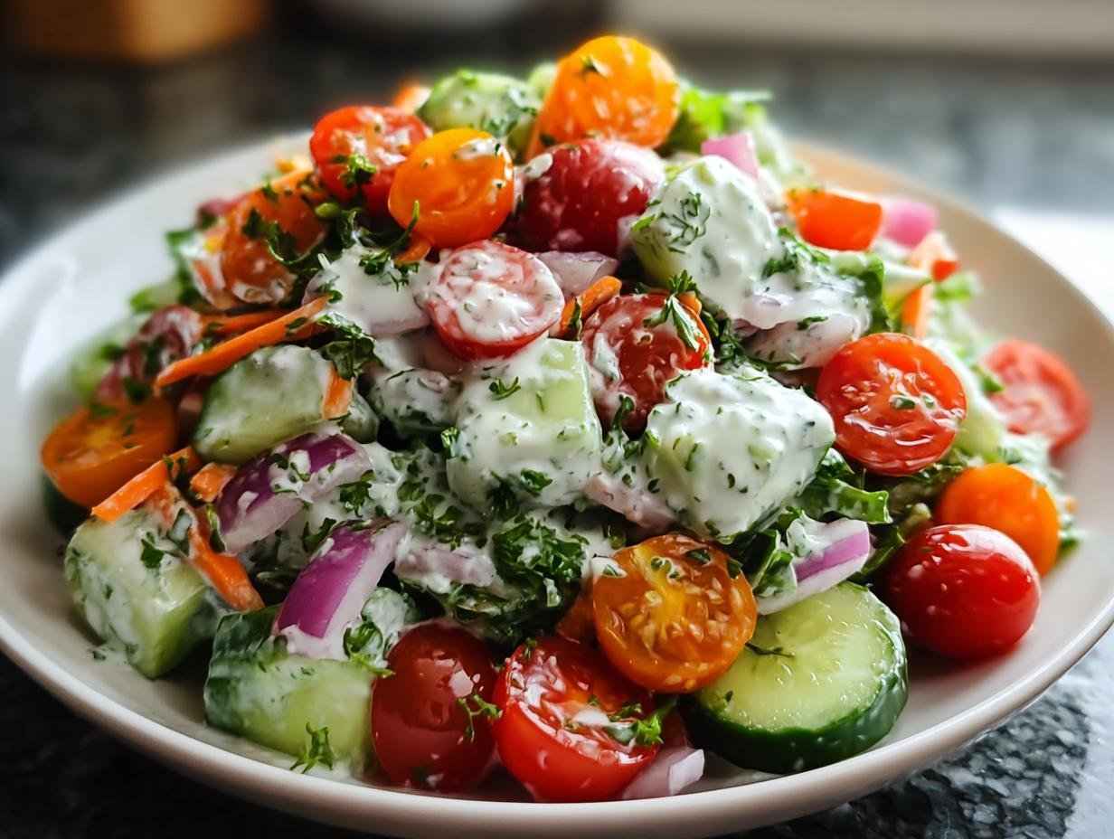 Bunter Crunch-Salat mit Joghurtdressing - Featured