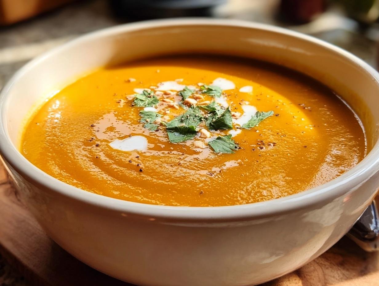 Fantastische 4 Zutaten Cremige Karotten-Ingwer-Suppe