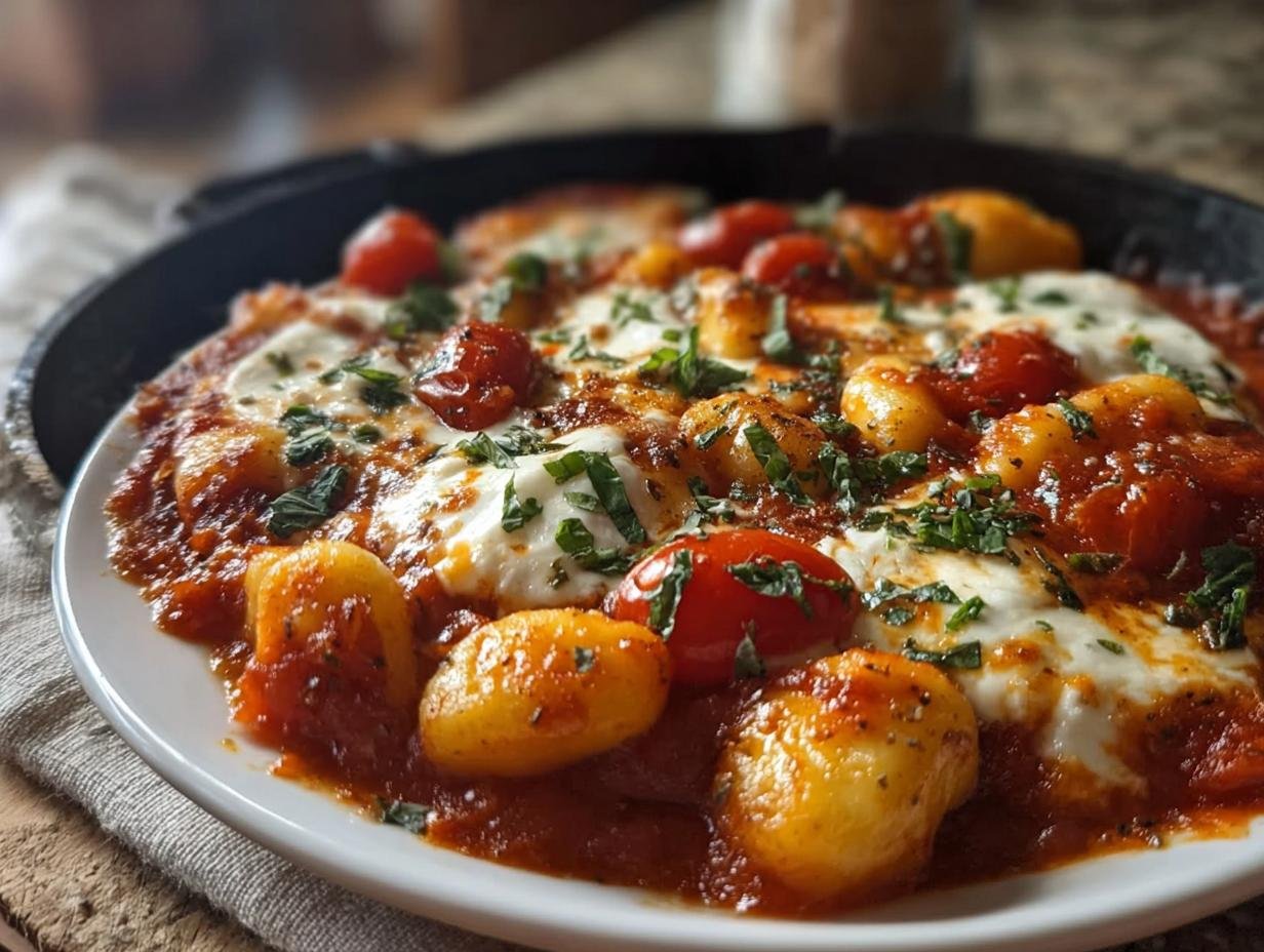 Cremige Tomaten-Mozzarella-Gnocchi - Featured