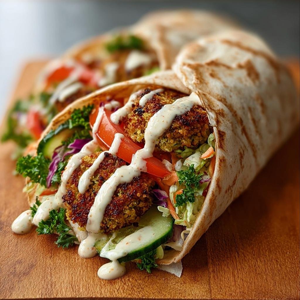 Falafel im Wrap mit Tahini-Sauce - Tasty
