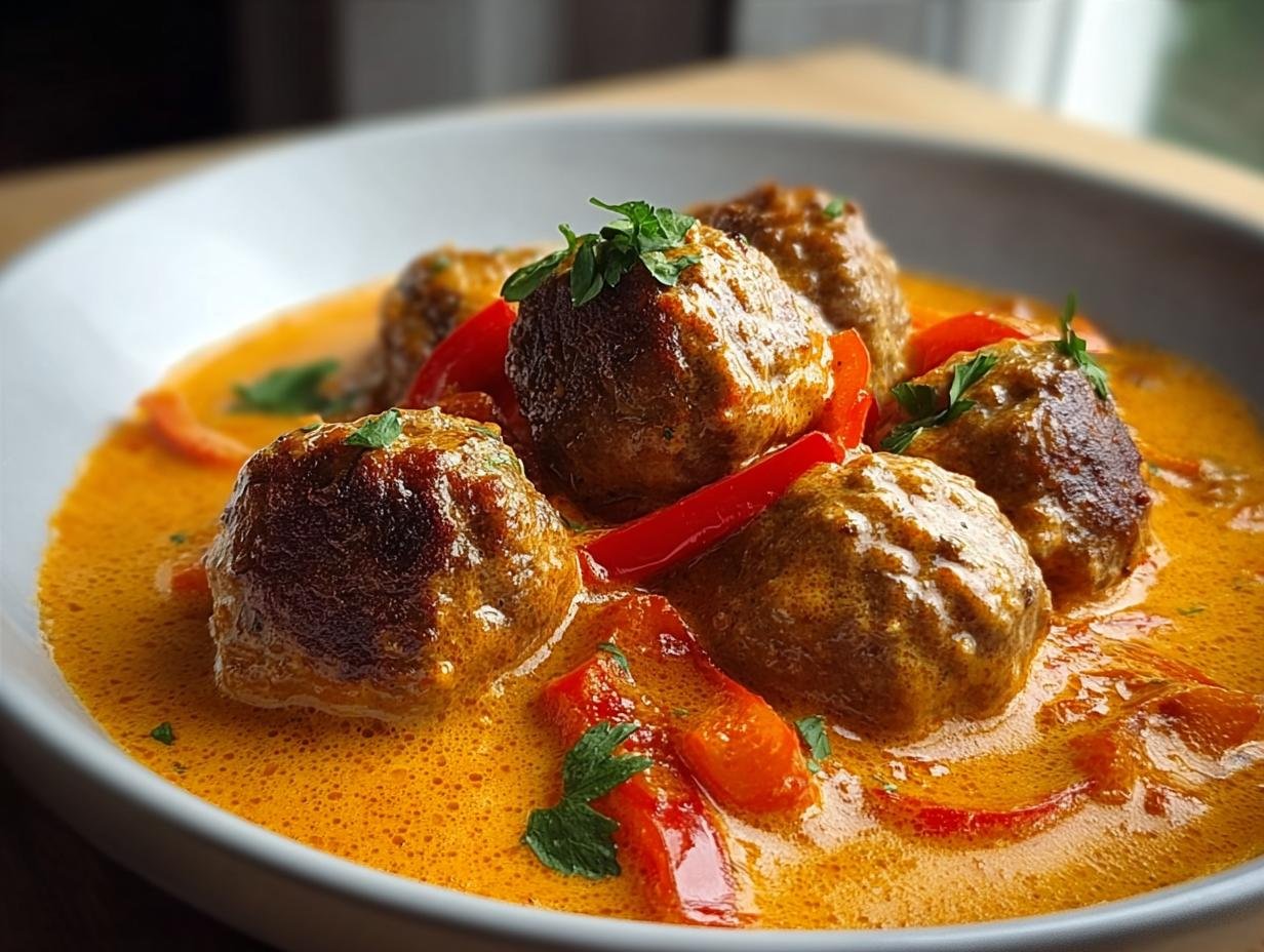 Hackbällchen in Paprikasauce - Featured