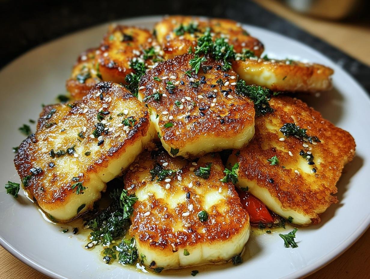 Geniale 12-Minuten Halloumi-Pfanne mit Honig & Sesam