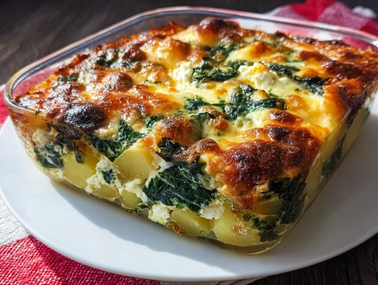 Kartoffel-Spinat-Auflauf mit Feta - Featured