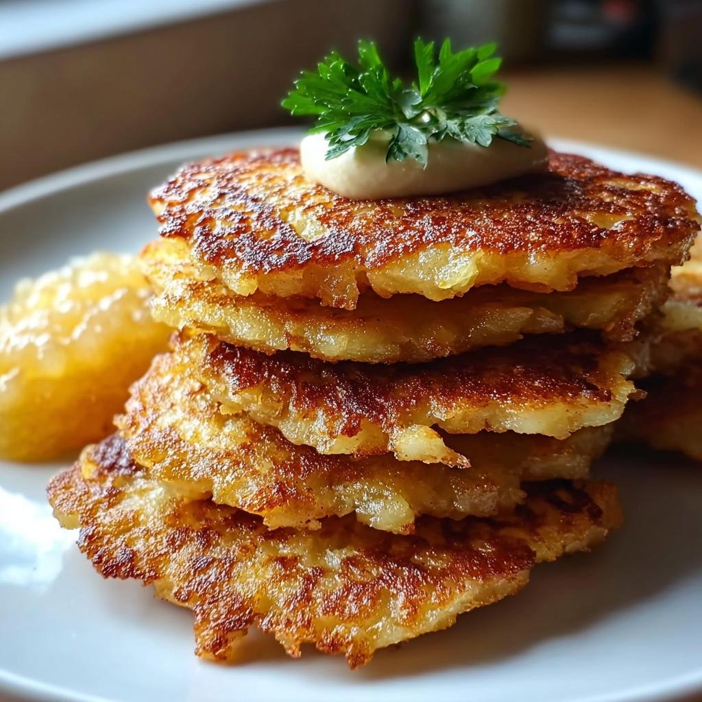 Kartoffelpuffer knusprig mit Apfelmus - Tasty