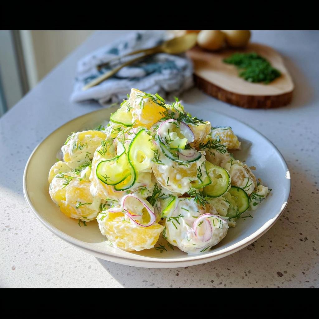 Kartoffelsalat mit Joghurt-Dressing & Gurke - Tasty