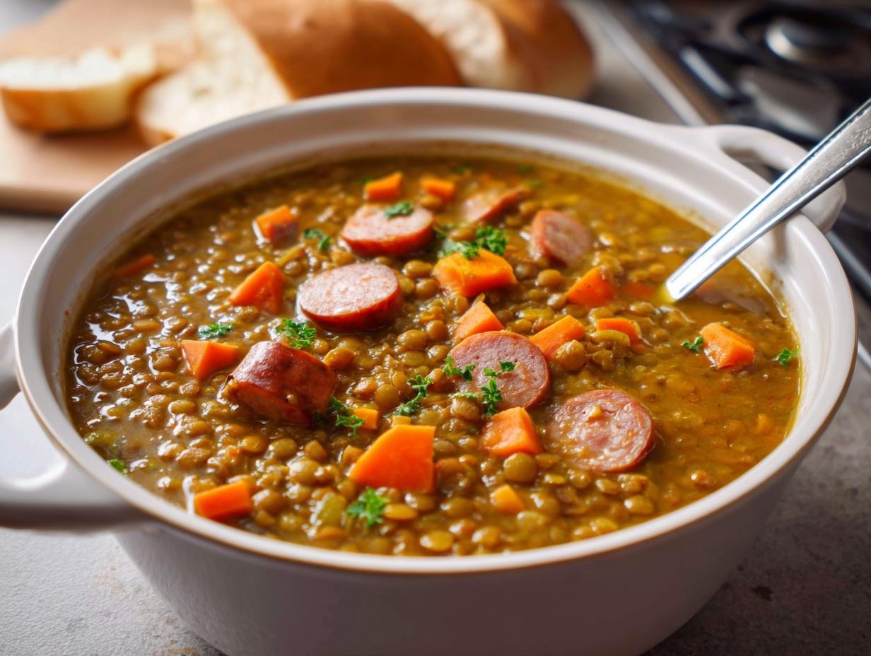 Beste Linsensuppe mit Würstchen: 1 Trick