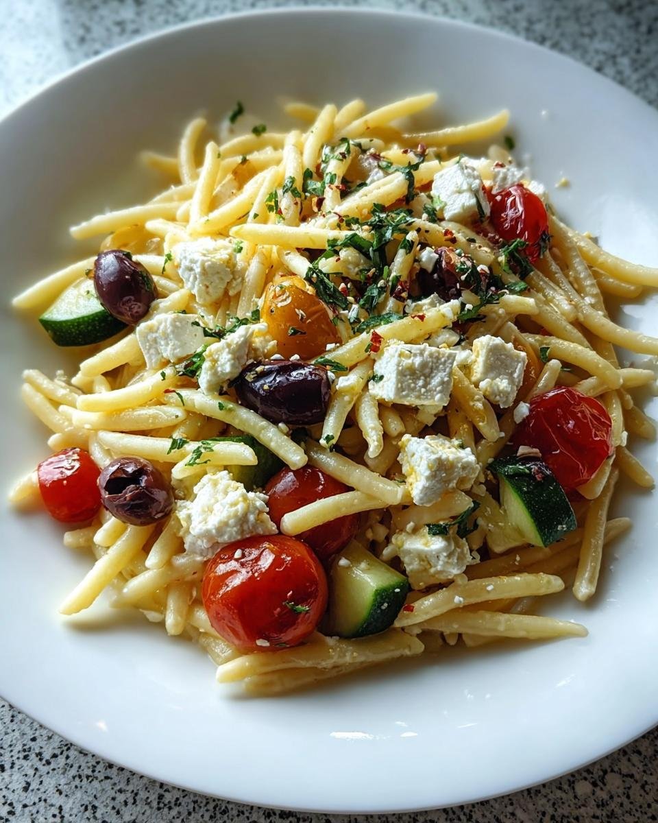 Mediterraner Nudelsalat mit Feta & Oliven - Other 4