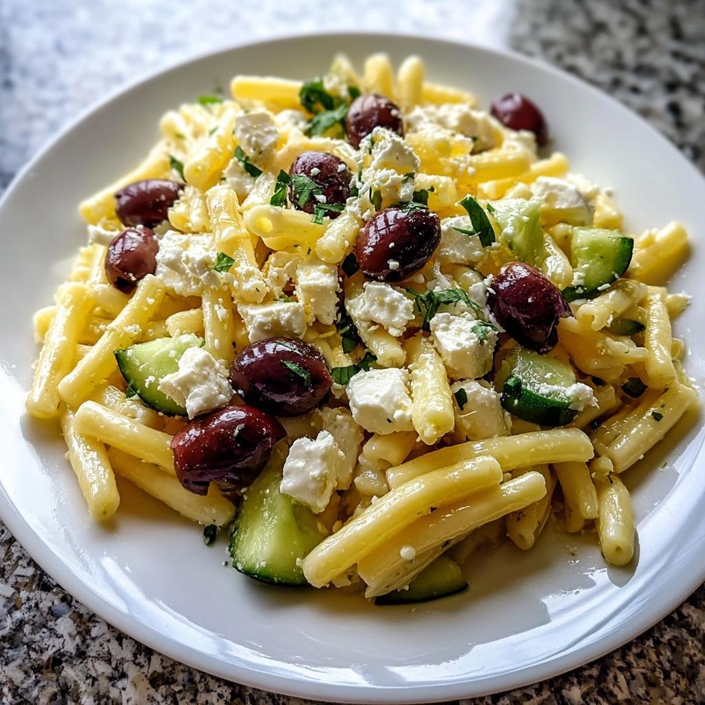 Mediterraner Nudelsalat mit Feta & Oliven - Tasty