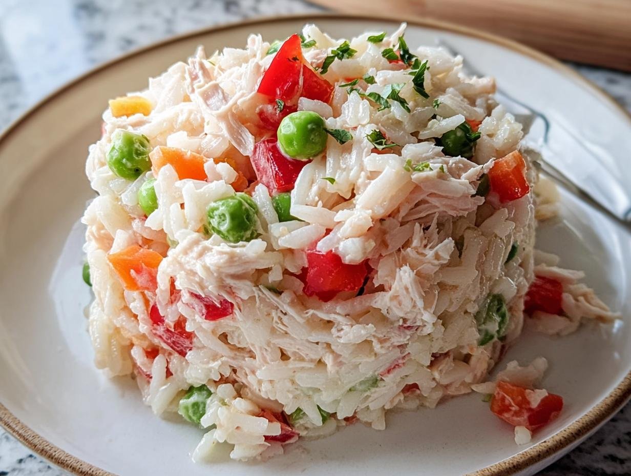 Reissalat mit Thunfisch, Paprika & Erbsen - Featured