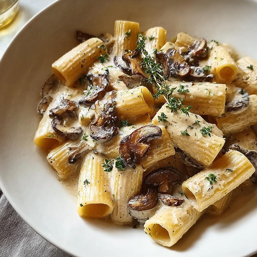 Rigatoni in cremiger Pilzrahmsauce - Tasty