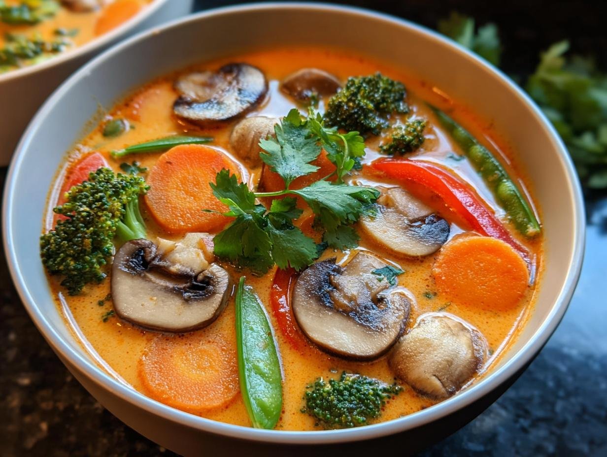 Schnelle Gemüse-Thai-Curry-Suppe - Featured