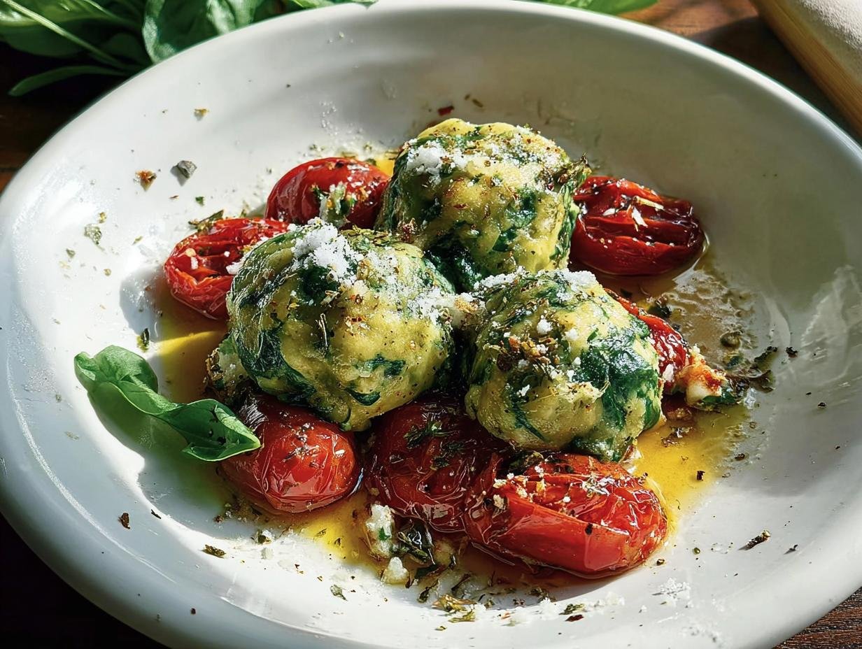 Spinatknödel mit Butter & Parmesan - Featured