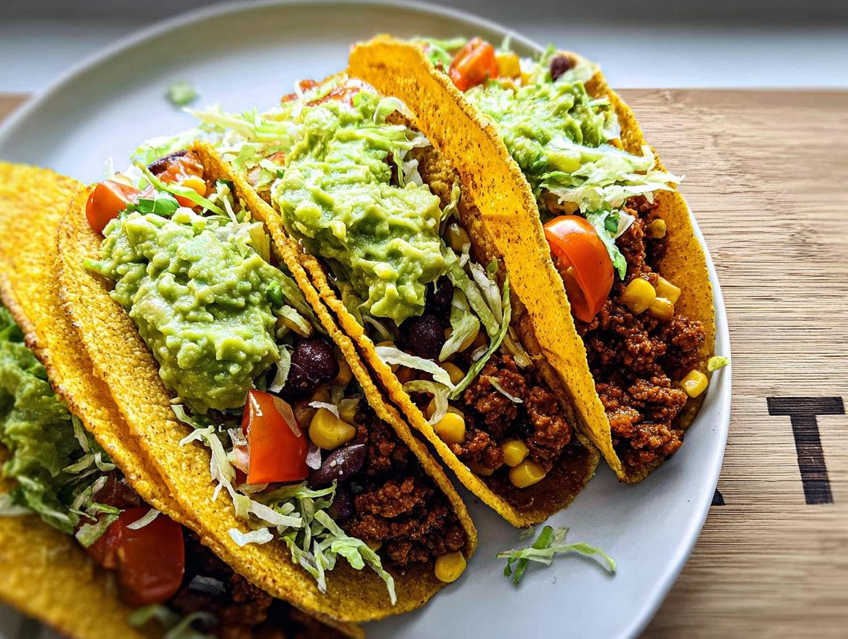 Tacos mit Bohnen, Mais & Guacamole - Featured