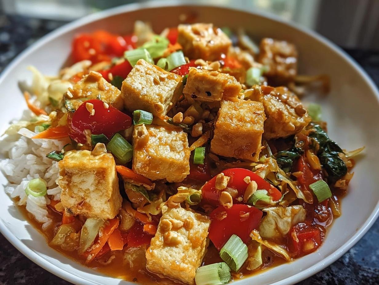 Tofu Sweet-Chili-Pfanne mit Gemüse - Featured