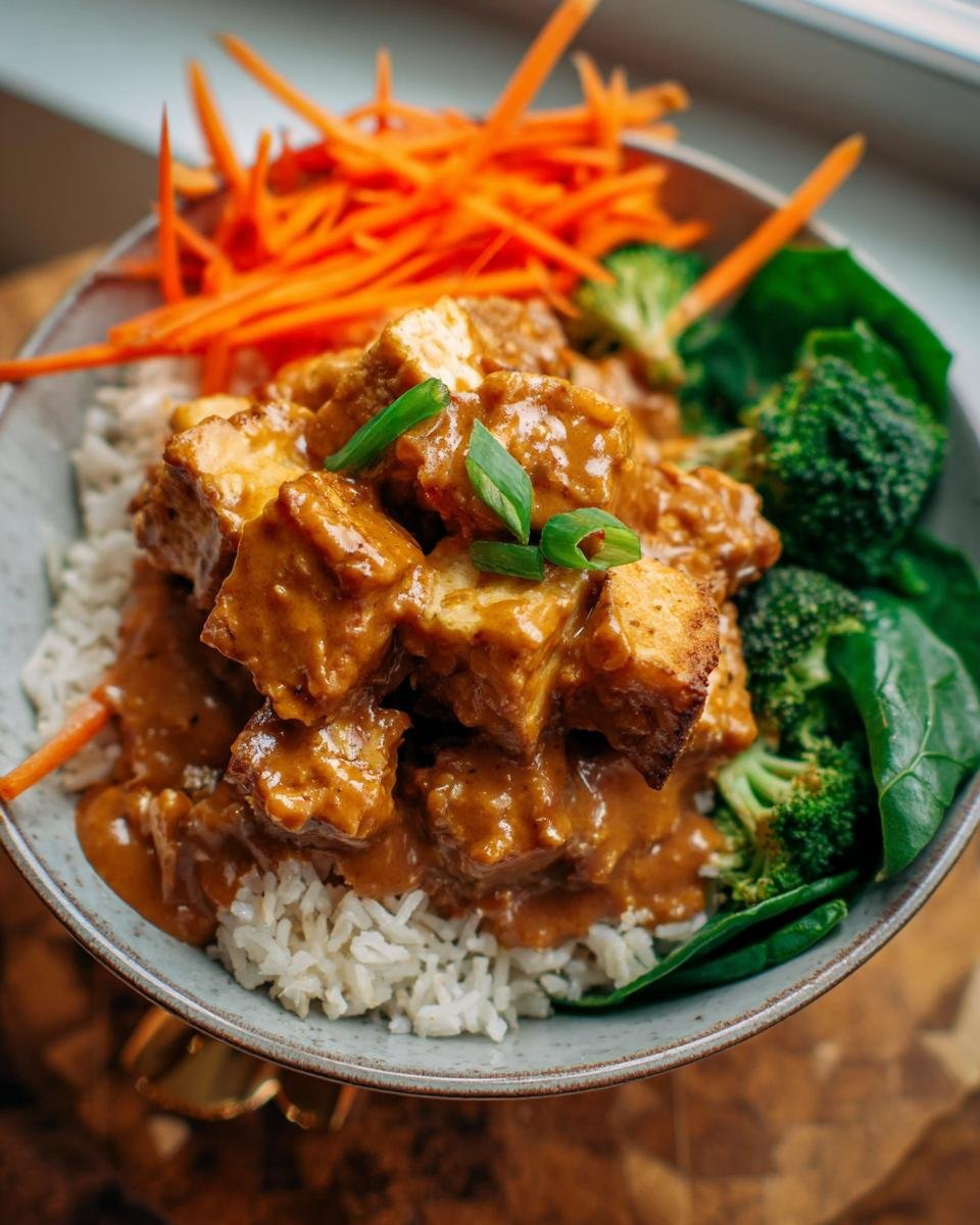 Tofu in Erdnusssauce mit Reis - Other 1