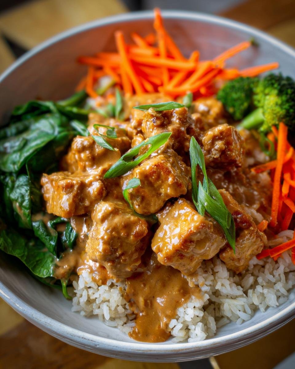 Tofu in Erdnusssauce mit Reis - Other 2