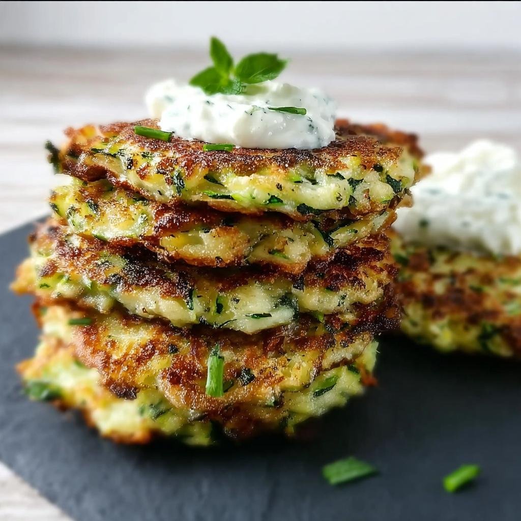 Zucchini-Puffer mit Kräuterquark - Tasty