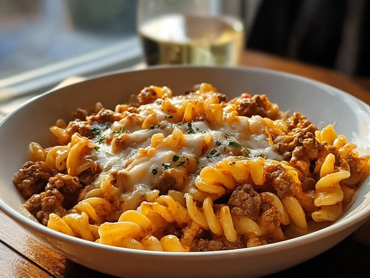 Genial 1 Cremige Hackfleisch-Nudelpfanne