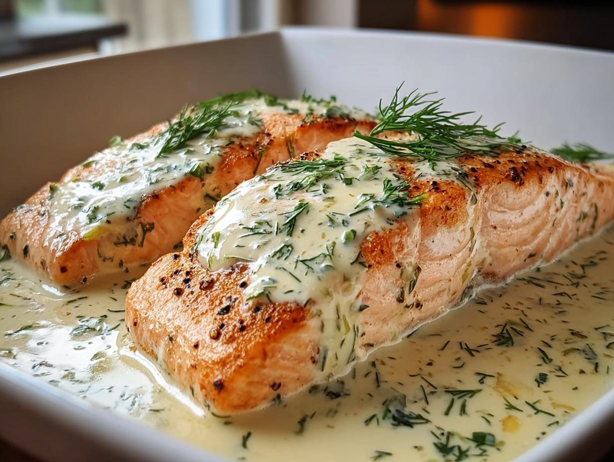 Genial: 10 Min Lachs aus dem Ofen mit Zitronen-Dill-Sauce